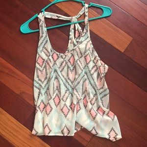 Aeropostale white patterned tank